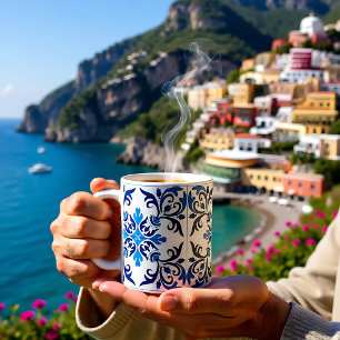 💙 Vacker blå Azulejos II XXL plattor Kaffe Mugg