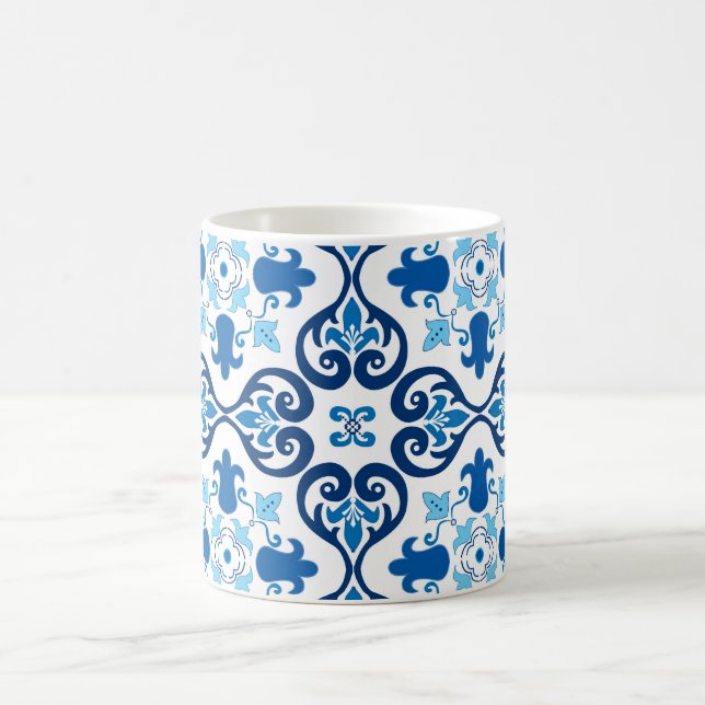 💙 Vacker blå Azulejos III Kaffe kopp (Center)