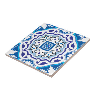 💙 Vacker blå Azulejos, IV.  Kakelplatta