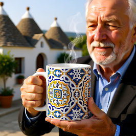 💙 Vacker blå Azulejos IV XXL panel Kaffemugg