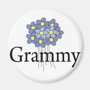 Vacker blå blom Grammy T-shirt Magnet