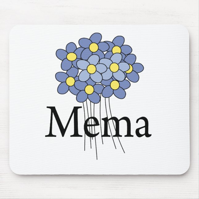 Vacker blå blom Mormor t-shirt Musmatta (Framsidan)