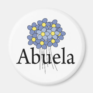 Vacker Blå Blomma Abuela T-shirt Magnet