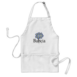Vacker Blå Blomma Babcia T-shirt Förkläde