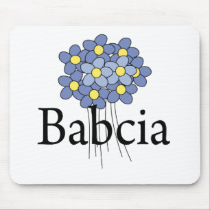 Vacker Blå Blomma Babcia T-shirt Musmatta