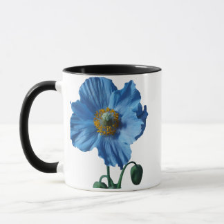 Vacker Blå Blomma Botanisk Blomsterdesign Mugg