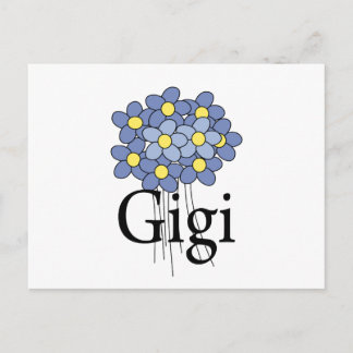 Vacker blå blomma Gigi t-shirt Vykort