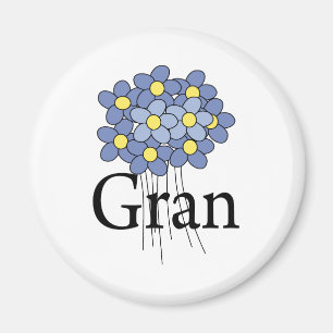Vacker Blå Blomma Gran T-shirt Magnet