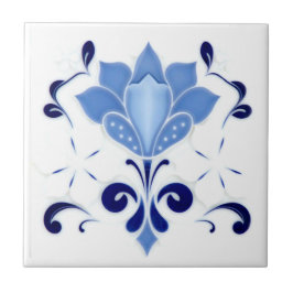 Vacker blå blomma keramiskt plattor kakelplatta