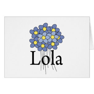 Vacker blå blomma Lola T-shirt Hälsningskort