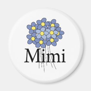 Vacker blå blomma Mimi T-shirt Magnet
