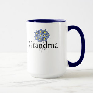 Vacker Blå Blomma Mormor T-shirt Mugg
