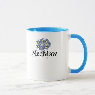 Vacker blå blomma Mormor t-shirt Mugg