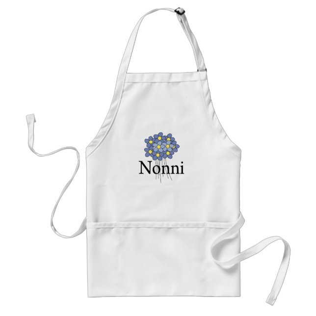 Vacker Blå Blomma Nonni T-shirt Förkläde (Framsidan)
