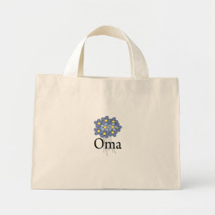 Vacker Blå Blomma Oma T-shirt Mini Tygkasse
