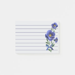 Vacker blå blomma post-it block