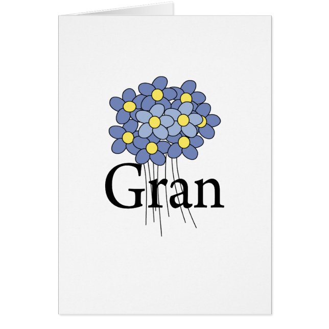 Vacker Blå Blomma Stor T-shirt Hälsningskort (Framsidan)