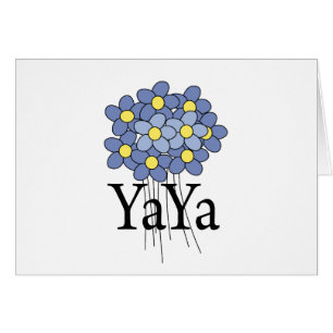 Vacker Blå Blomma YaYa T-shirt Hälsningskort