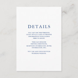 Vacker Blå Blommig Bröllopsgästinformation Tilläggskort