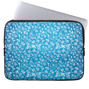 Vacker Blå Geometrisk Mönster Laptop Fodral