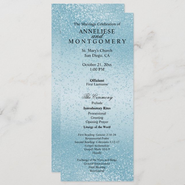 Vacker Blå Glitter  -  Program (Fram/baksida)