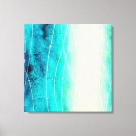 Vacker blå grönt målat havs-kanvastryck canvastryck