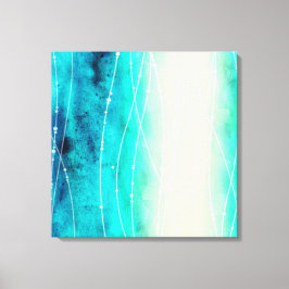 Vacker blå grönt målat havs-kanvastryck canvastryck