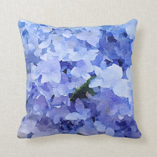 Vacker blå hortensia kastkudde. kudde