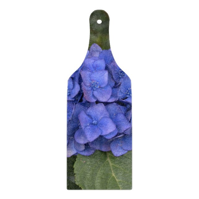 Vacker blå hortensia skärbräda (Framsidan)