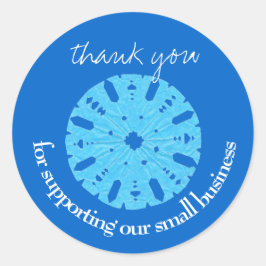 Vacker blå kund tack runt klistermärke