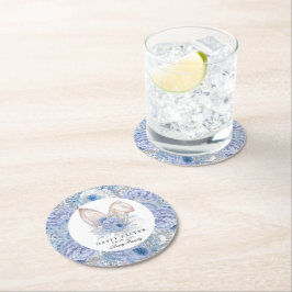 Vacker blå Lila Påsk Underlägg Papper Rund