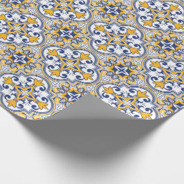 💙 💛 Vacker blå och gult Azulejos 9. Presentpapper