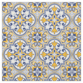 💙 💛 Vacker blå och gult Azulejos  Tyg