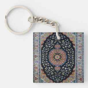 Vacker blå orientalisk antikt kilim-mattor