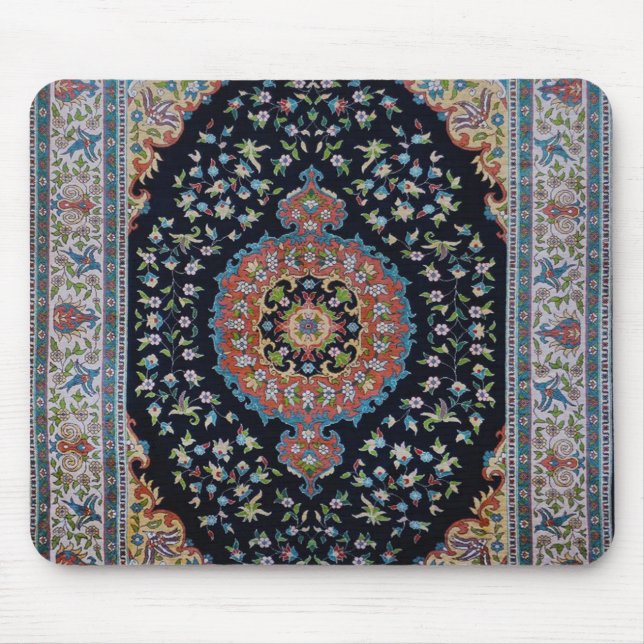 Vacker blå orientalisk antikt kilim-mattor musmatta (Framsidan)