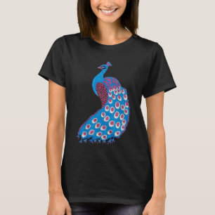 Vacker blå påfågel t shirt