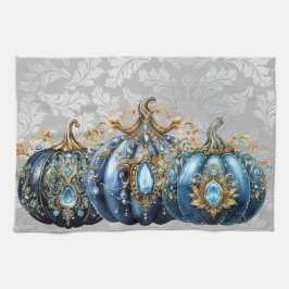 Vacker blå pumpa för engångsbruk kökshandduk