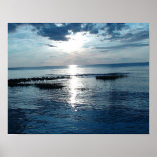 Vacker blå solnedgång vid Cape Cod Beach-affisch Poster