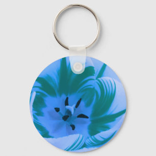 Vacker blå tulip Keychain Nyckelring