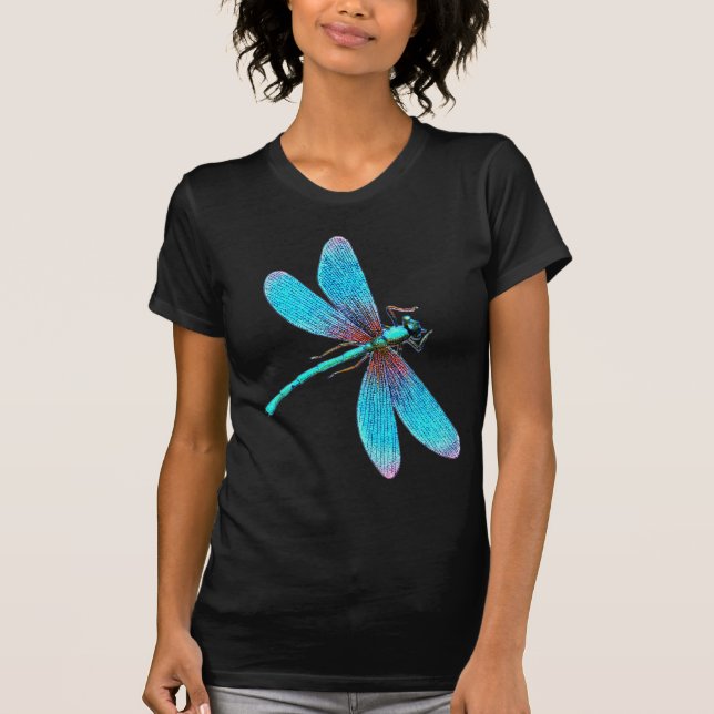 Vacker, blå turkos Dragonfly Tee (Framsida)