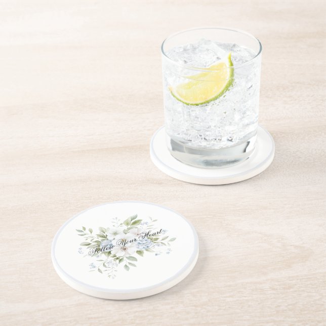 Vacker Blå Vit Blommig Citat Underlägg (Sidan)