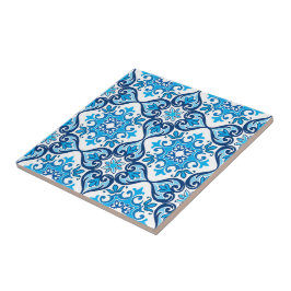 💙 🤍 Vacker blå - vita Azulejos X, Kakelplatta
