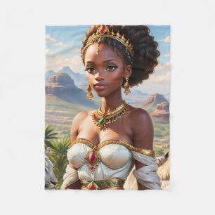 Vacker Black African Princess Fleecefilt