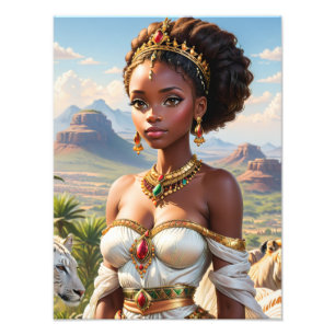 Vacker Black African Princess Fototryck