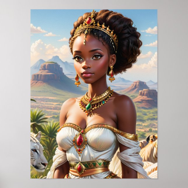 Vacker Black African Princess Poster (Framsidan)