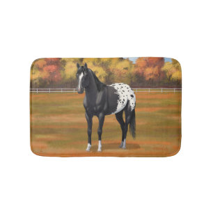 Vacker Black Appaloosa Quarter Horse Stallion Badrumsmatta