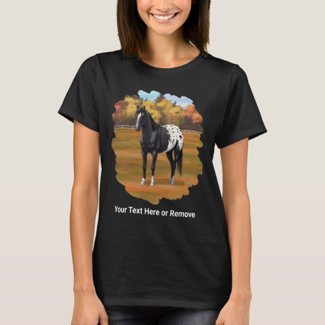 Vacker Black Appaloosa Quarter Horse Stallion T Shirt (Framsida)