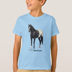 Vacker Black Appaloosa Quarter Horse Stallion Tee