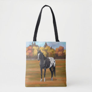 Vacker Black Appaloosa Quarter Horse Stallion Tygkasse