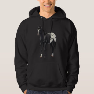 Vacker Black Blanket Appaloosa Horse Lover Gift Hoodie